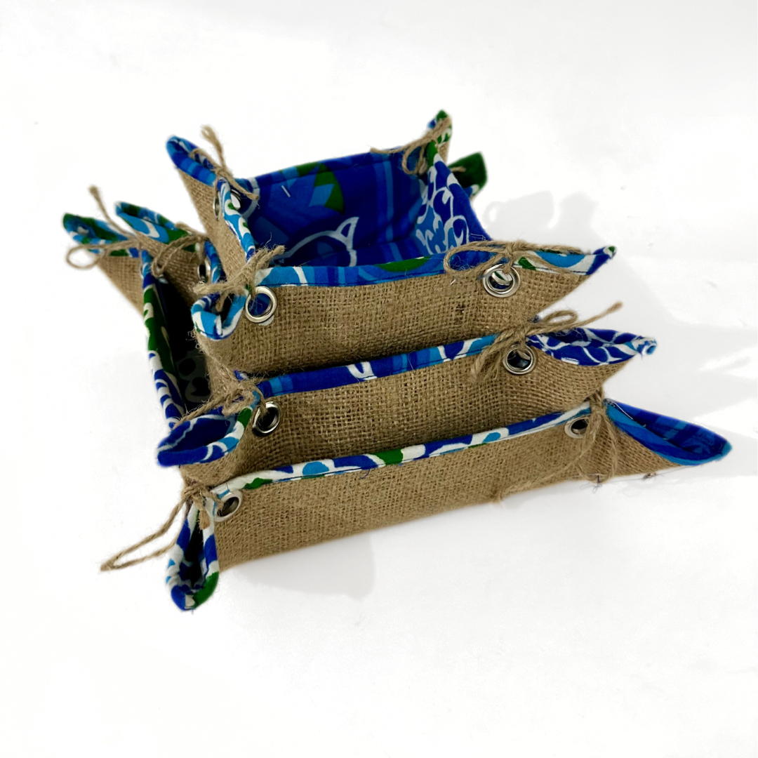 Khayamiya jute plates - Blue - Set of 3