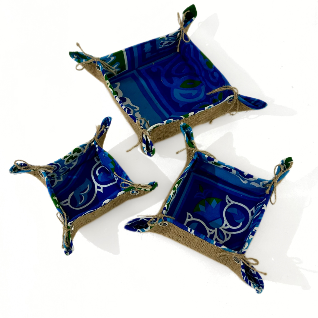 Khayamiya jute plates - Blue - Set of 3