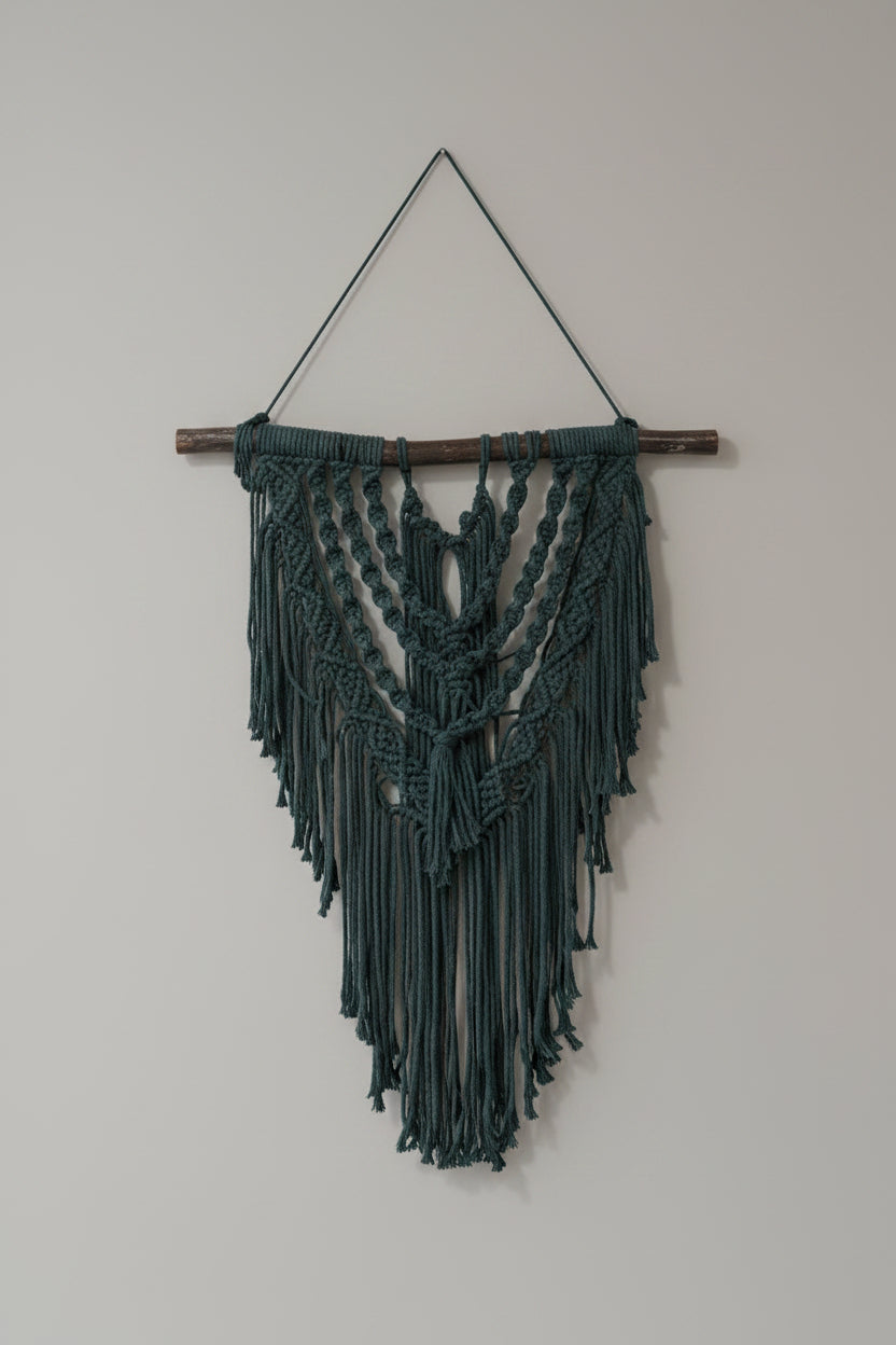 Dark Olive Macramé Wall Hanging