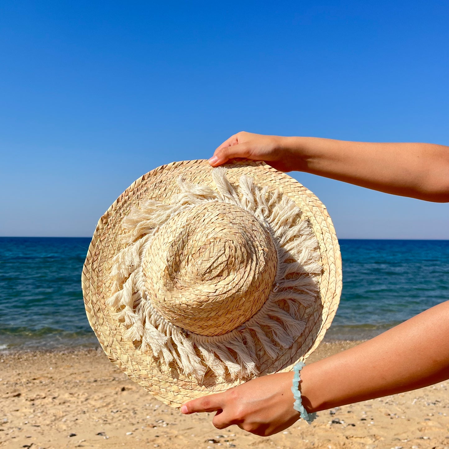 White fringes hat