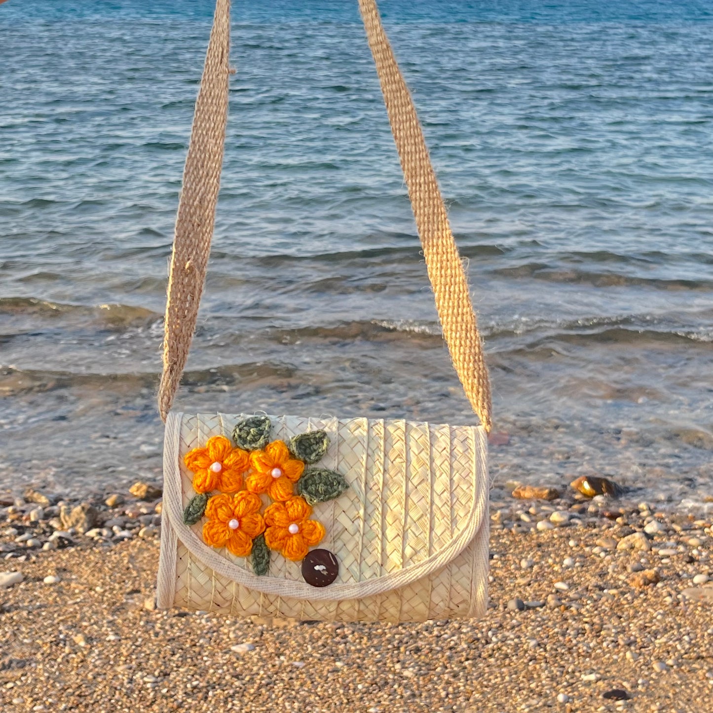 Orange bloom cross bag