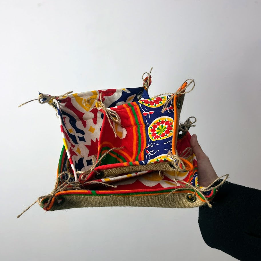 Khayamiya jute plates - Red - Set of 3