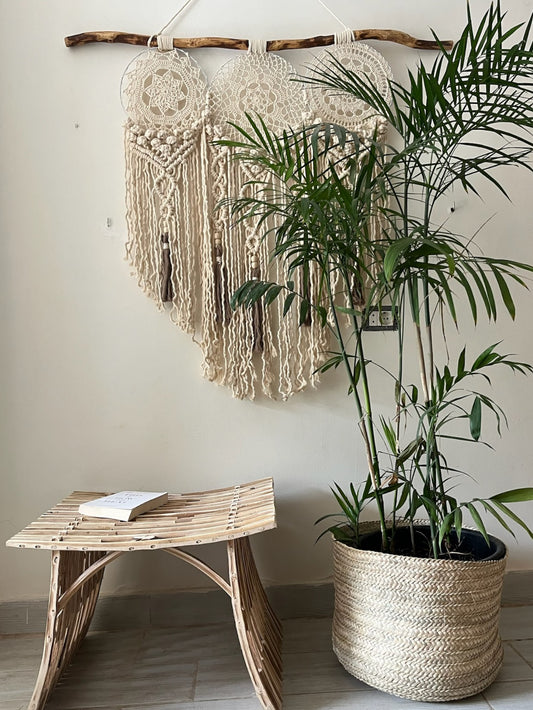 The Oasis Trio - Crochet & Macramé Wall Statement