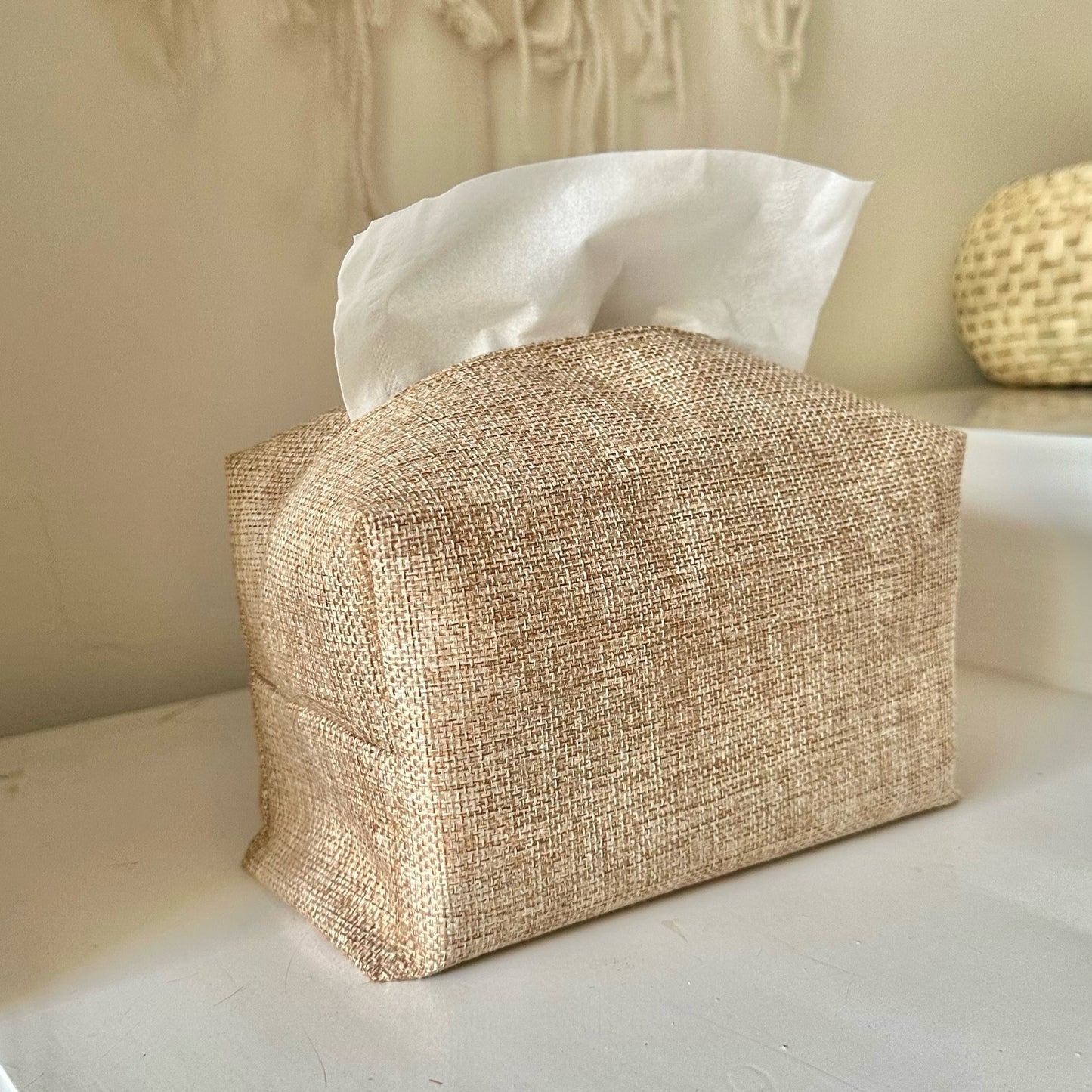 Jute tissue box cover - Set