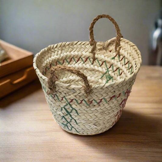 Tiny basket / catch-all with colored strings