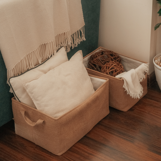 Jute storage basket