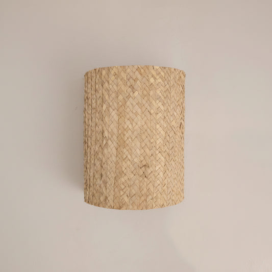Woven drum lampshade, unlit — Khoos