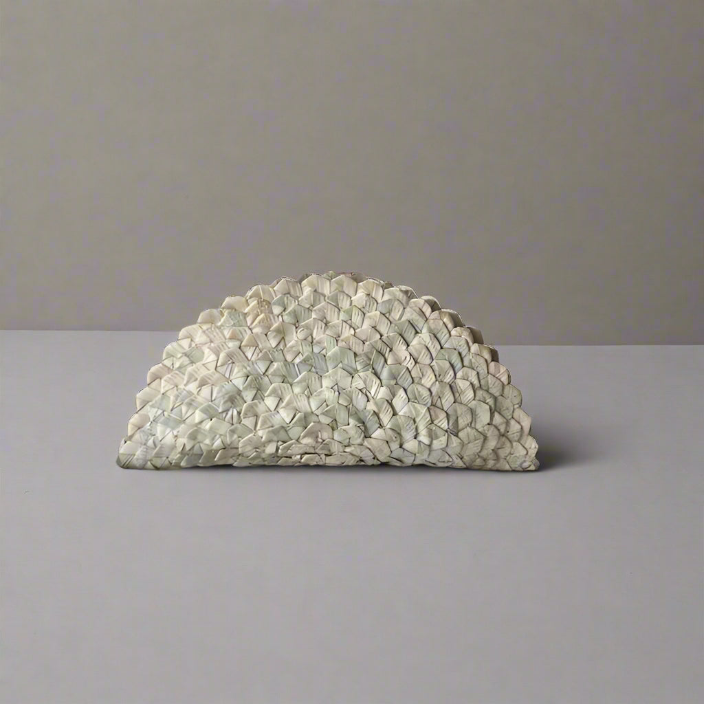 Wavy half moon clutch