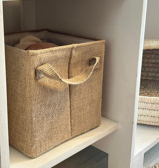 Jute cube basket