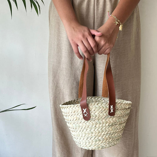 Tuta palm tote with leather handles