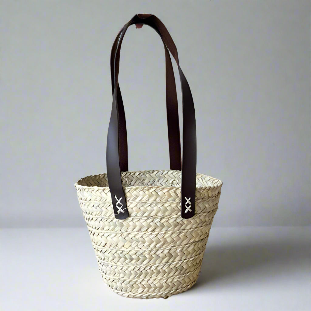 Tuta plus - palm tote with leather handles