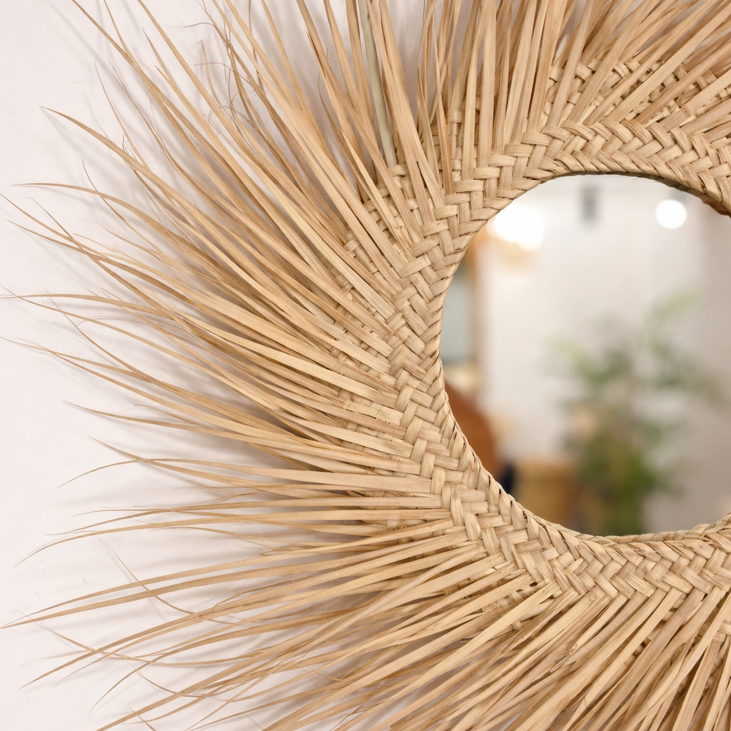 Boho Palm Sunburst Mirror