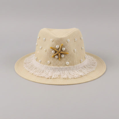 Beige Seaside fedora hat, additional view — Khoos