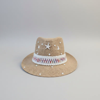 Seaside fedora hat in brown woven palm — Khoos