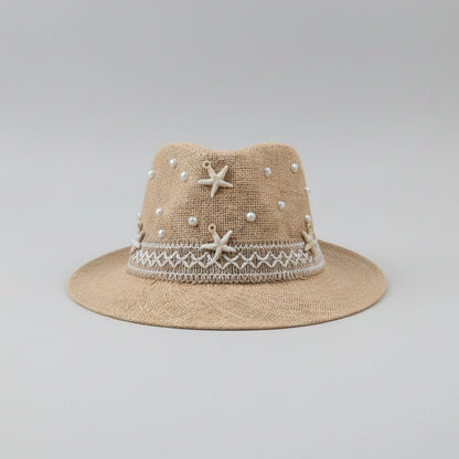 Brown Seaside fedora hat, additional view — Khoos