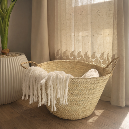 CasaCraft handwoven storage basket, view 2 — Khoos