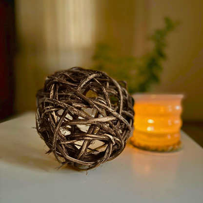 NEST decorative handwoven palm spheres, set of 4 — Khoos