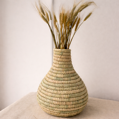 Weave patterned palm vase, view 2 — Khoos