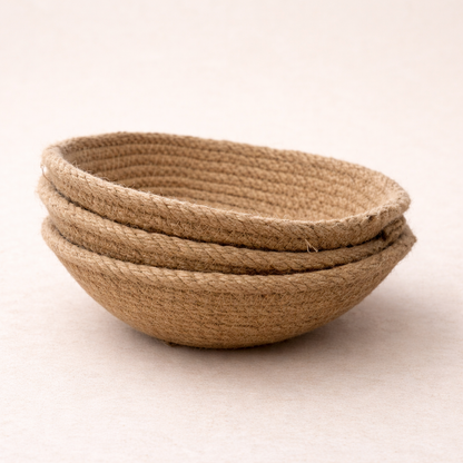 Gathering Trio nesting jute bowls, view 2 — Khoos