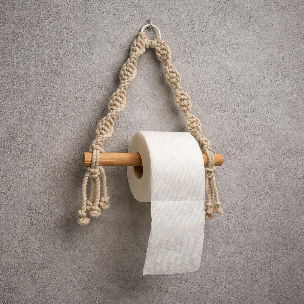 Braided Macramé Toilet Paper Holder