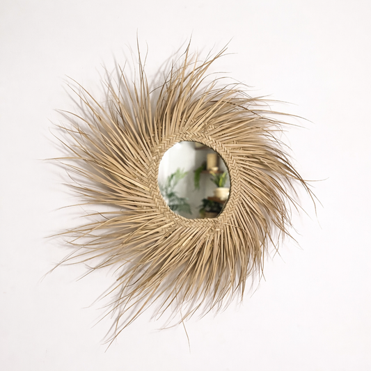 Boho Palm Sunburst Mirror