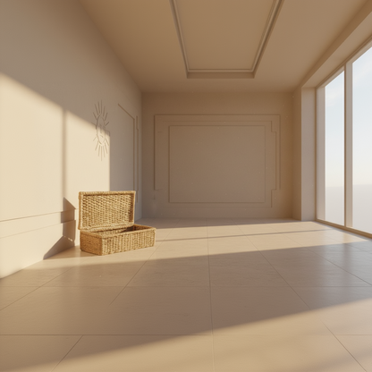 SAHARA woven storage chest, view 3 — Khoos