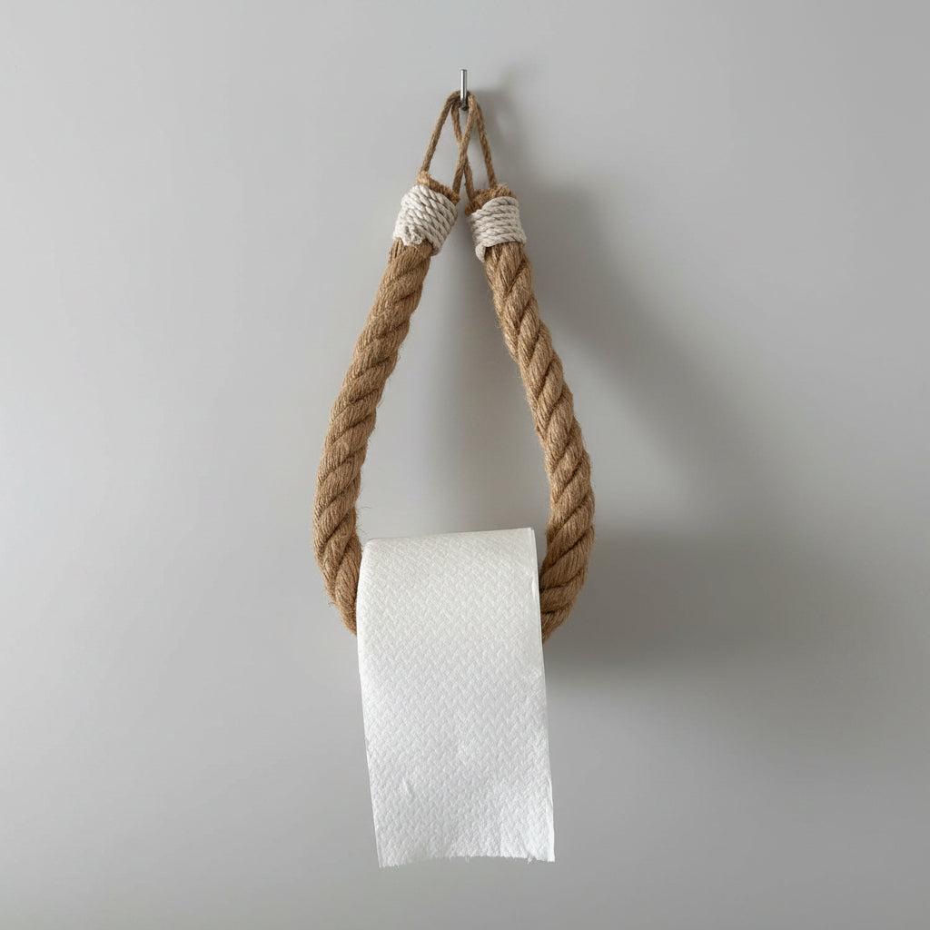 Jute rope toilet paper holder