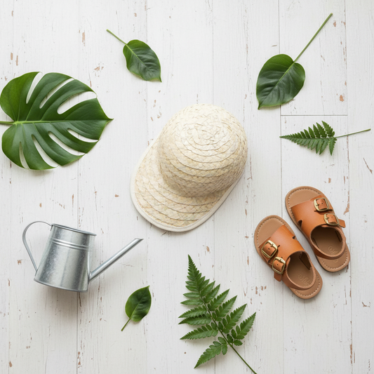 NatureKid children's cap in handwoven palm leaf — Khoos