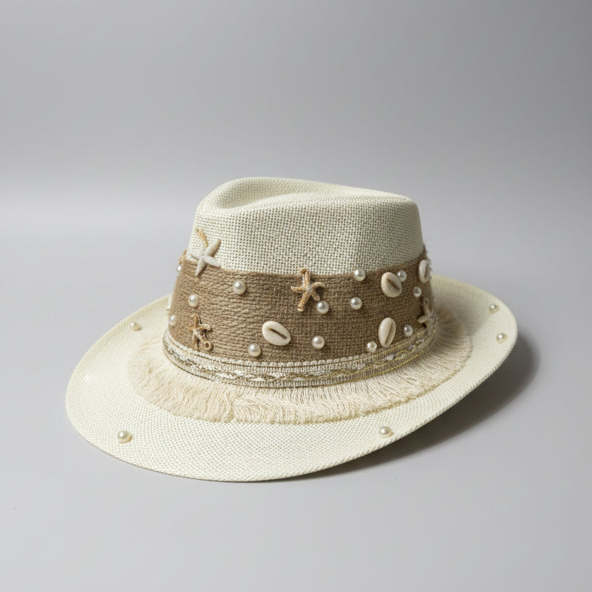 Seaside Fedora Hat - Off-white