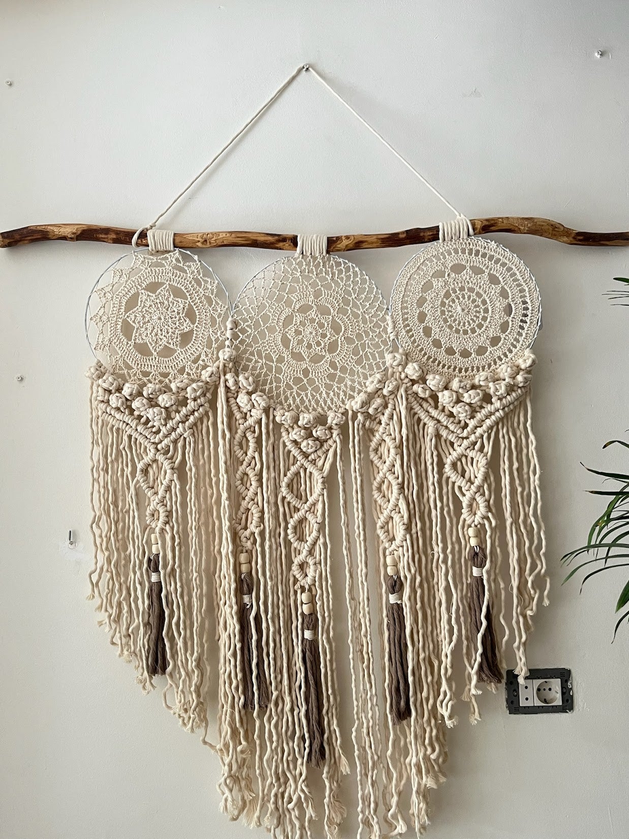 The Oasis Trio - Crochet & Macramé Wall Statement