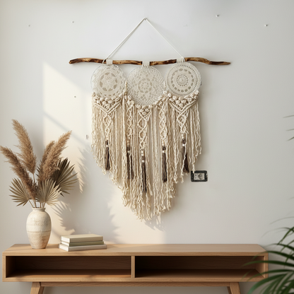 The Oasis Trio crochet and macrame wall statement — Khoos