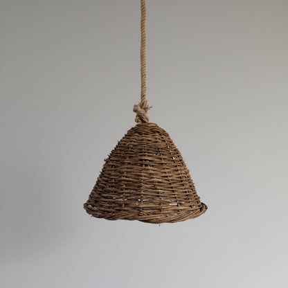 NEST woven palm pendant light, view 2 — Khoos