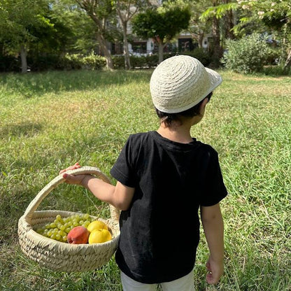 Sunwoven palm basket, additional view — Khoos