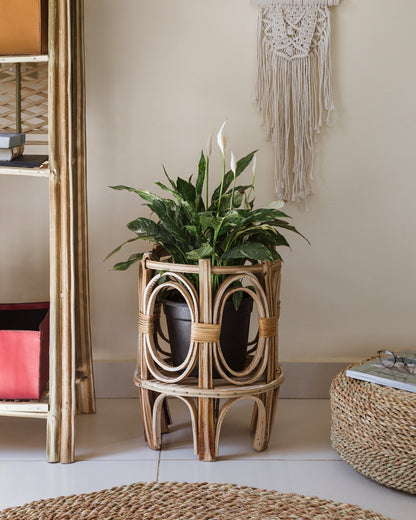 Hayah woven planter basket, view 4 — Khoos