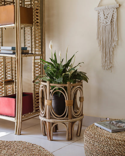Hayah woven planter basket, view 2 — Khoos