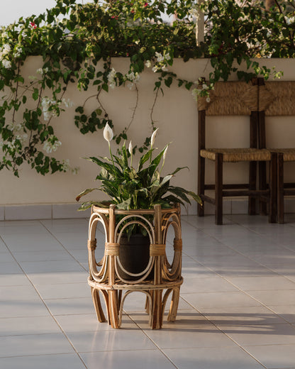 Hayah woven planter basket, view 3 — Khoos