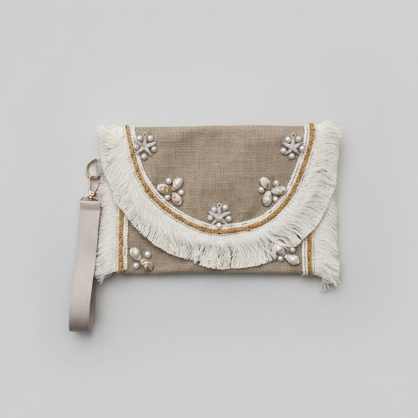 Pearl Fringe Clutch