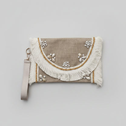 Pearl Fringe Clutch