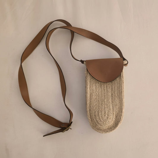 Woven phone crossbody pouch by Khoos