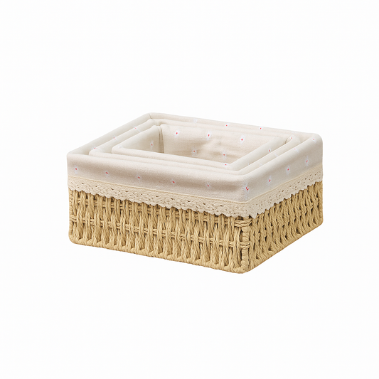 Handwoven Storage and Organizer Basket Set (Set of 3)