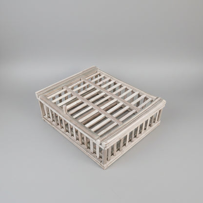 Raw palm midrib storage crate, front view — Khoos