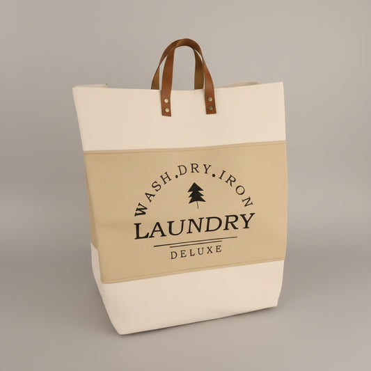 Canvas laundry tote, second view — Khoos