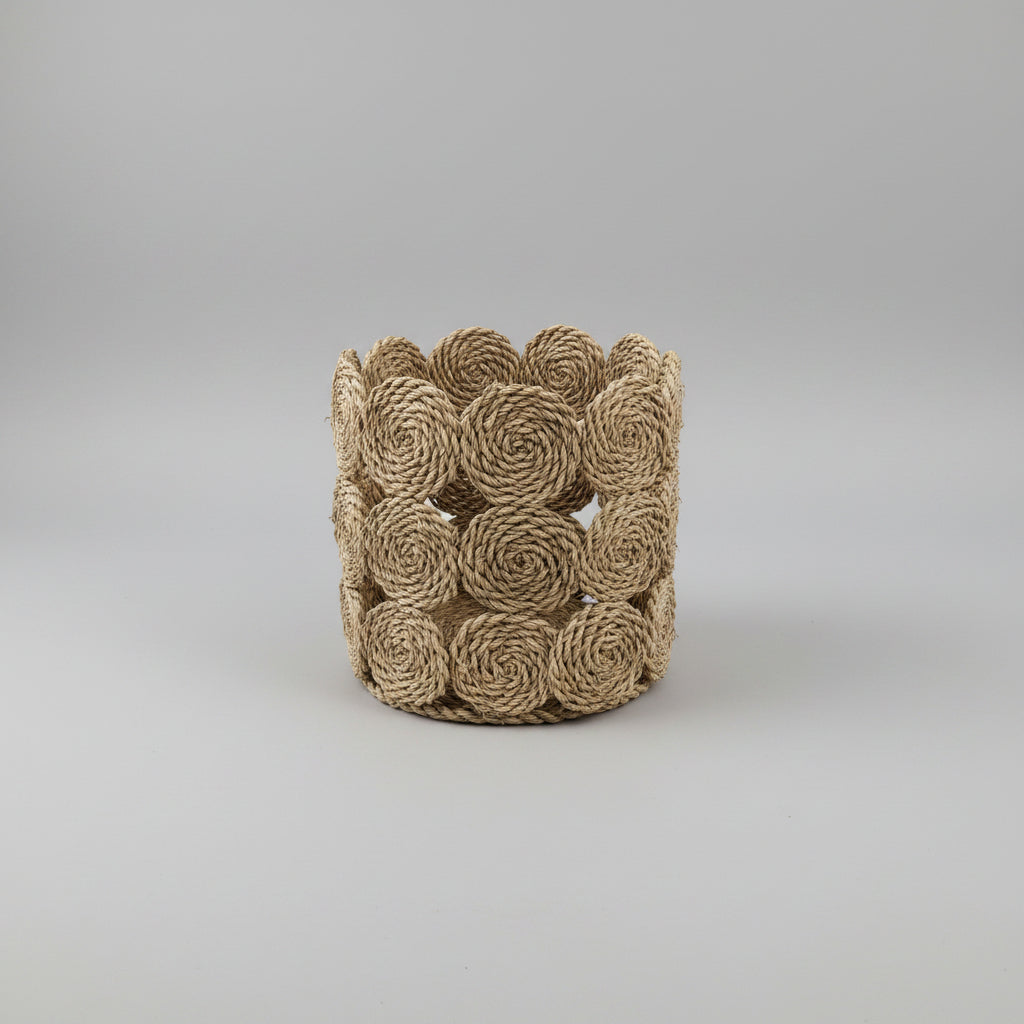 Rope rosette decorative basket by Khoos