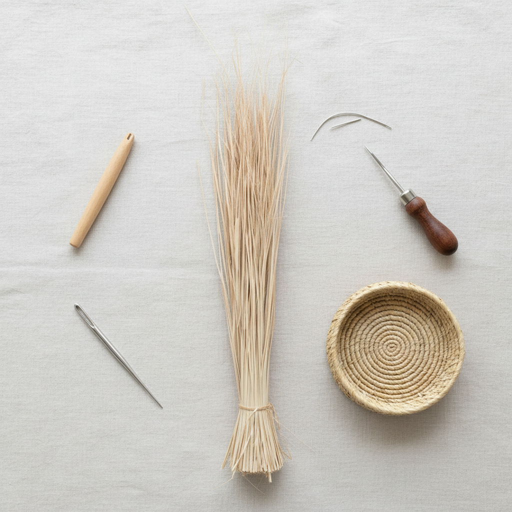 Fine palm leaf weaving bundle, additional view — Khoos