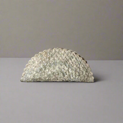 Wavy half moon clutch