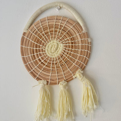 Shamsa woven wall disc with cotton fringes — Khoos