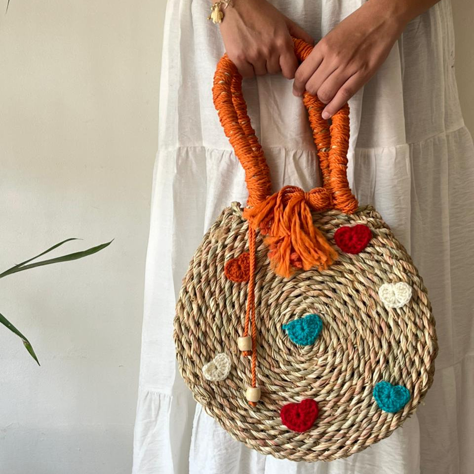 Halfa Round Bag – Orange Joy