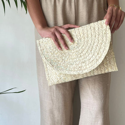 Sana handwoven clutch bag, view 2 — Khoos