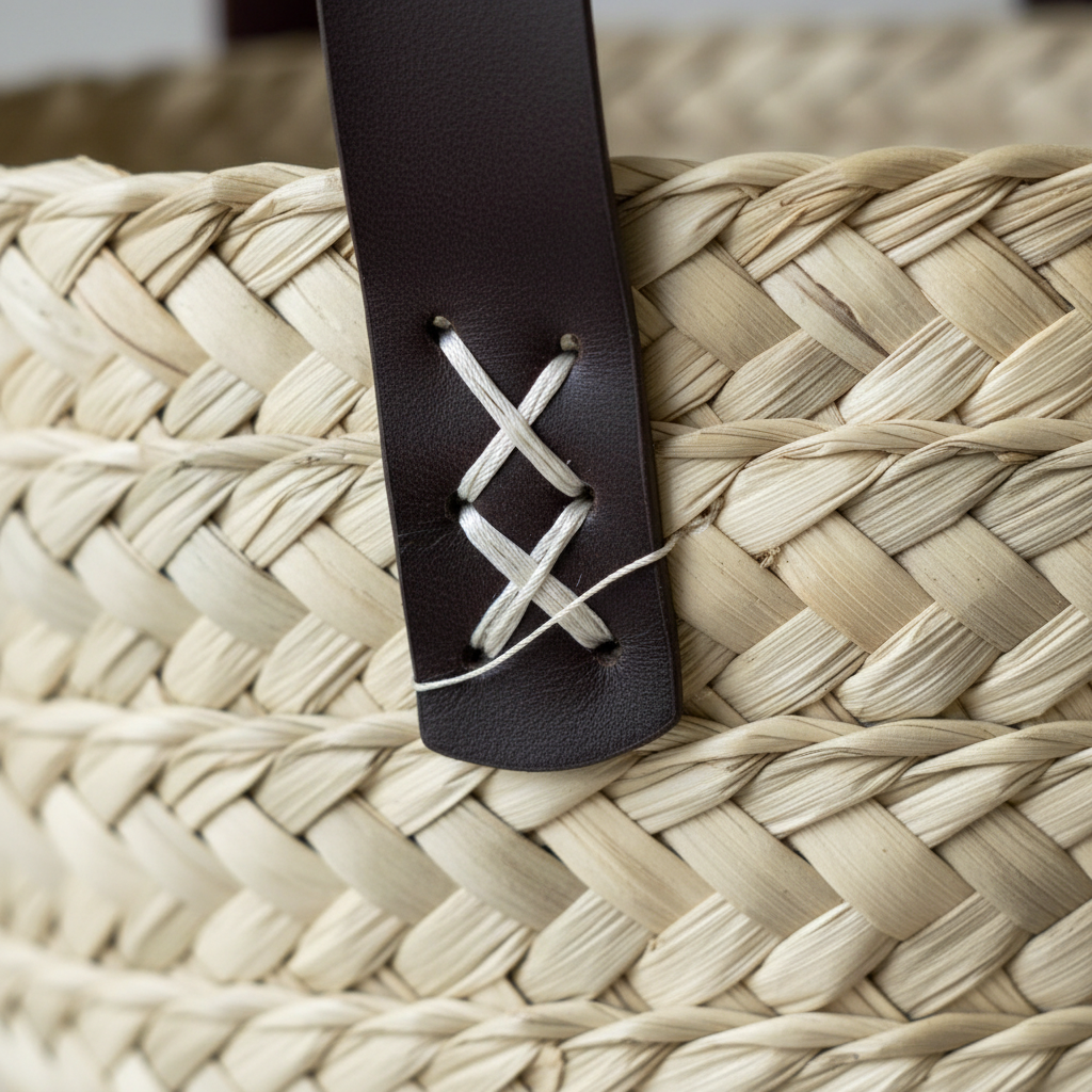 Tuta Plus palm tote with leather handles — Khoos