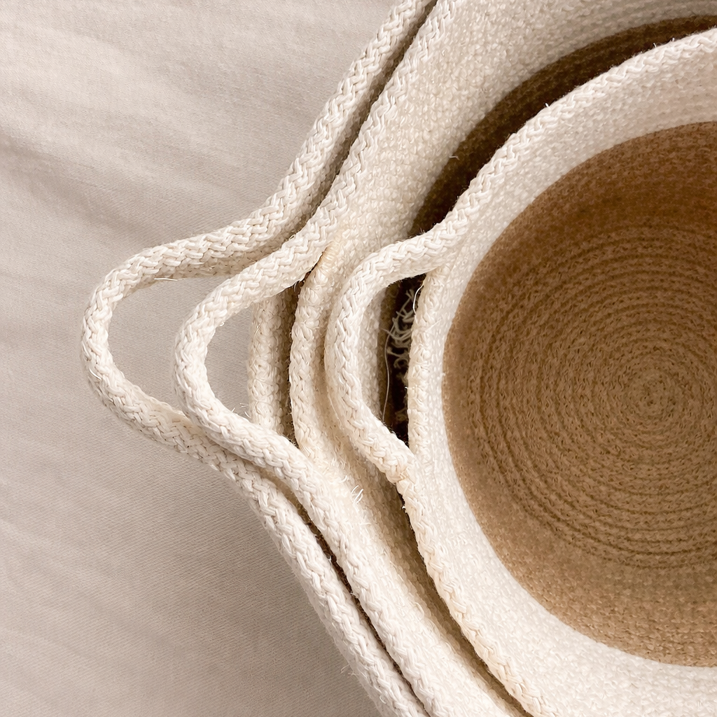 Fringe Jute Storage Basket - Set of 3